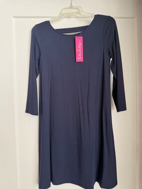 Lilly Pulitzer Ophelia Dress (Navy Shift with Pink Tag)